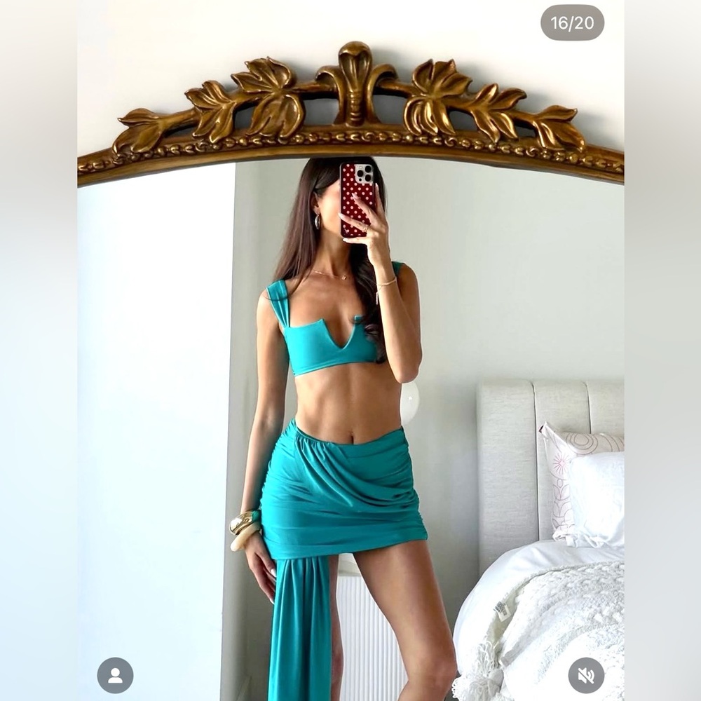 NWT DIVINO SEAS ELISE SKIRT MALACHITE TEAL SIZE LARGE